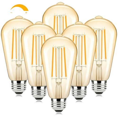Brightever Dimmable Amber Light Bulbs 60 Watt Equivalent 2200K Warm Light