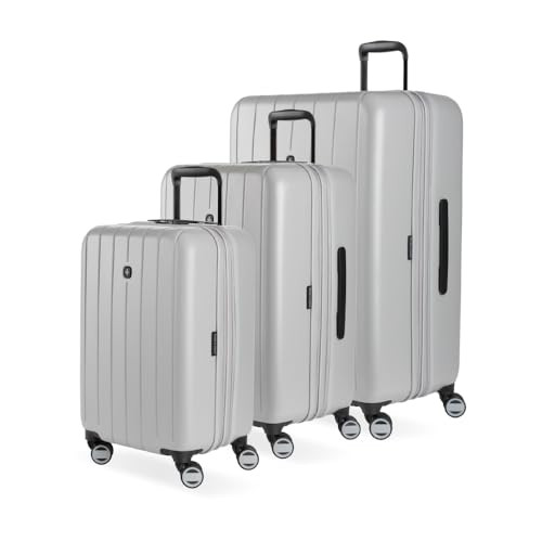 SWISSGEAR WANDERLUST PRO LIGHTWEIGHT EXPANDABLE SPINNER 3-PIECE SET 8092 - GRAY