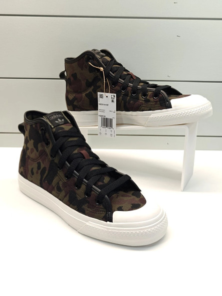 ADIDAS NIZZA HIGH RF CAMO HQ8536 HI TOP CASUAL CANVAS SNEAKERS 9.5 - GREEN CAMO New