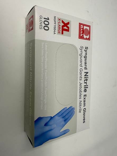 GENERIC NITRILE EXAM GLOVES: X-LARGE POWDER FREE, ONE PACK OF 100 GLOVES. - BLUE New