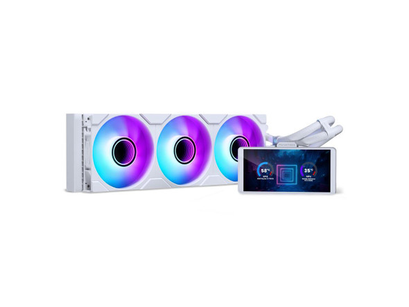 Phanteks Glacier One 360M25-LCD AIO Liquid CPU Cooler, 6" IPS LCD HD Display,