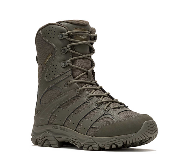 MERRELL MEN'S MOAB 3 8" TACTICAL ZIP WATERPROOF BOOT - SIZE: 11.5 - DARK OLIVE