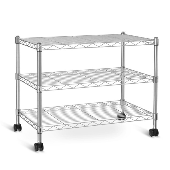 SIMPLE DELUXE 3-TIER HEAVY DUTY STORAGE SHELVES 750LB CAPACITY - CHROME New