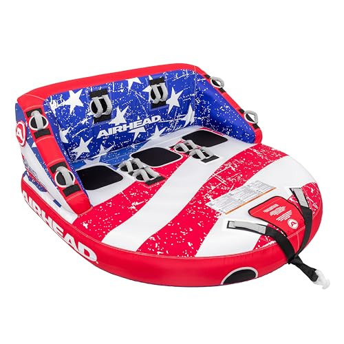 Airhead Inflatable Towable Tube 1-4 Rider Model Dual Tow Point AZT2223SS - Stars
