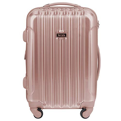 KENSIE 20" "ALMA" CARRY-ON TSA-LOCK SPINNER LUGGAGE TD-57920 - ROSE GOLD New