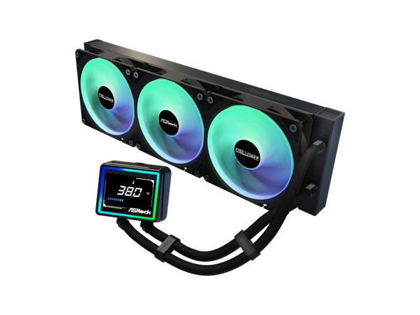 ASRock AIO Challenger 360 Digital 27mm radiator, 3" Digital Display w/ ARGB,