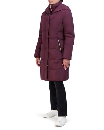 353SD886 COLE HAAN SIGNATURE 2-LAYER DOWN COAT WOMEN-MERLOT-M New