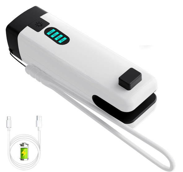 HSLGOVE 3-IN-1 MINI BAG SEALER RECHARGEABLE BAG SEALER HEAT SEALER - WHITE