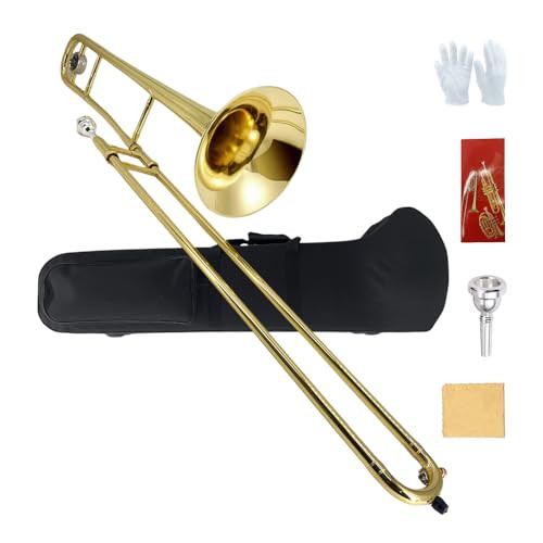 MODOUSTRING BB TENOR SLIDE TROMBONE B FLAT BRASS TROMBONE GOLD LACQUER - GOLD