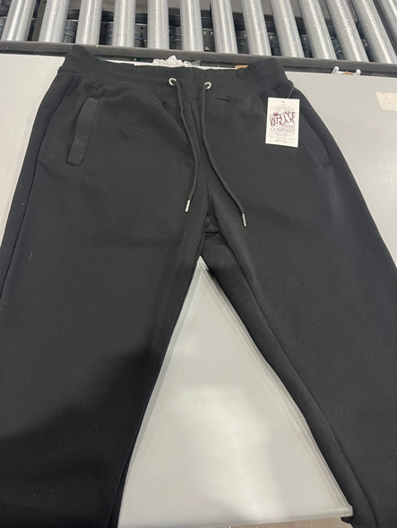 WHITE PEAK MENS SWEATPANTS FLEECE CASUAL SPORT JOGGERS - SIZE: MEN L - BLACK New