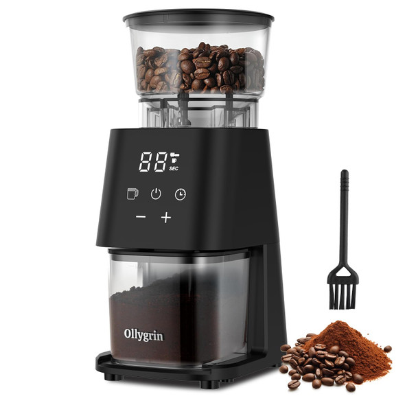 OLLYGRIN CONICAL BURR COFFEE GRINDER ELECTRIC COFFEE BEAN AZ-BG710TN - BLACK