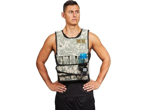 CROSS101 ADJUSTABLE CAMOUFLAGE WEIGHTED VEST SHOULDER PADS 80LBS - MULTICOLOR