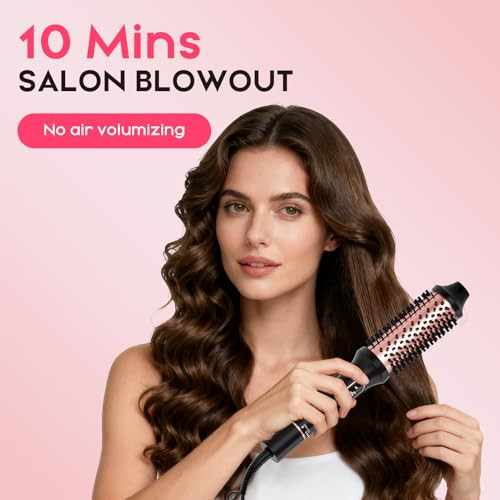 CINOSTAR HEATED ROUND BRUSH FOR BLOWOUT LOOK VOLUMIZER 1.5 INCH STYLER TOOL