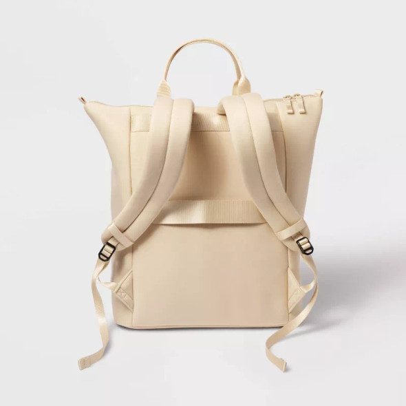 ALL IN MOTION FAUX NEOPRENE TOTE BACKPACK - CREAM New