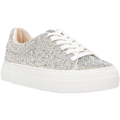 BETSEY JOHNSON WOMEN'S SIDNY SNEAKER - SIZE: WOMEN 6.5 - RHINESTONE