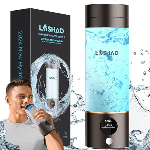 LHSHAD HYDROGEN WATER BOTTLE, PORTABLE HYDROGEN LONIZER, H-4000 - dark blue/gray