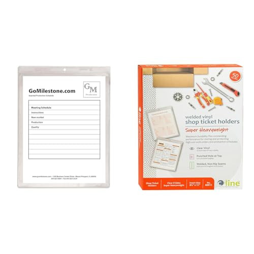 C-Line Vinyl Shop Ticket Holders, 9 x 12 Inches and 8.5 x 11 Inches, 50 per Box New