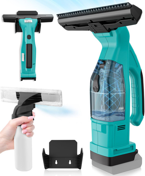 Uniqwamo Window Vacuum Squeegee Cordless Compatible Makita 18V Battery - BLUE