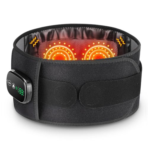 BINGONE CORDLESS HEATING PAD MASSAGER BACK BRACE HEATING PAD FOR BACK PAIN BLACK