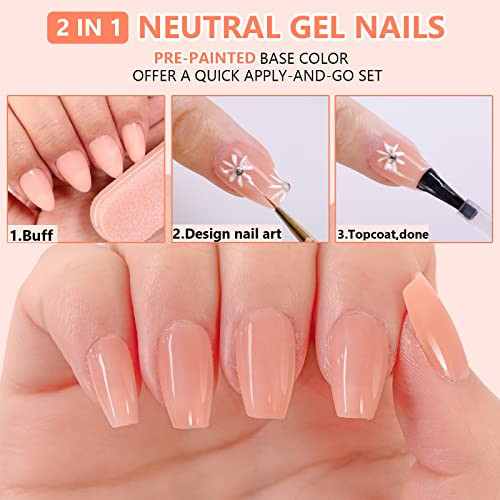 SINOKAME NEUTRAL XS COFFIN SOFT GEL TIPS EXTRA SHORT GEL PRESS ON NAILS New