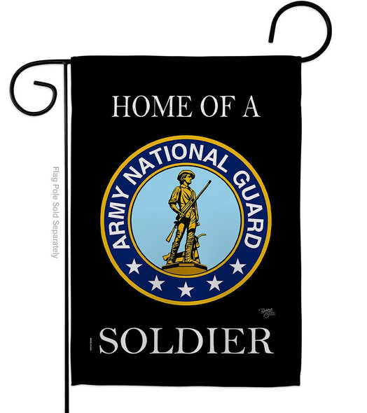 BREEZE DECOR HOME OF NATIONAL GUARD SOLDIER GARDEN FLAG 13 X 18.5 - BLACK New