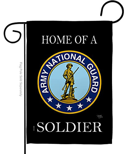BREEZE DECOR HOME OF NATIONAL GUARD SOLDIER GARDEN FLAG 13 X 18.5 - BLACK New