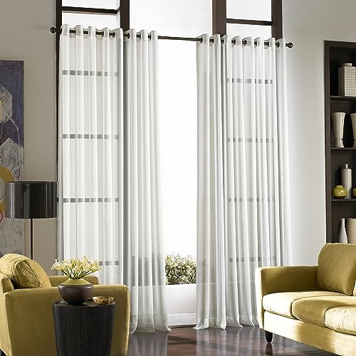 CURTAINWORKS 1PC 59"X144" SOHO WINDOW CURTAIN PANEL WHITE ঘণ্টা New