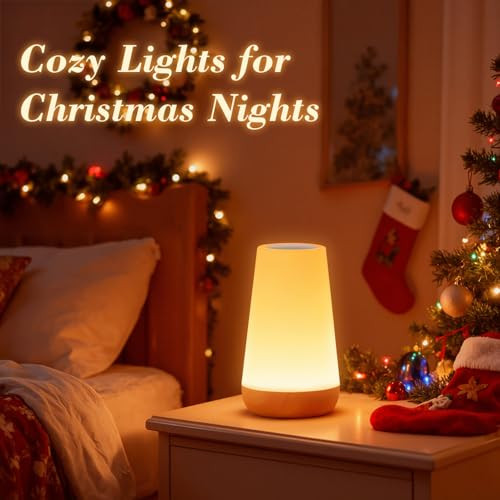 Auxmir LED Night Light Bedside Lamp Touch and Remote Control Dimmable Tabletop