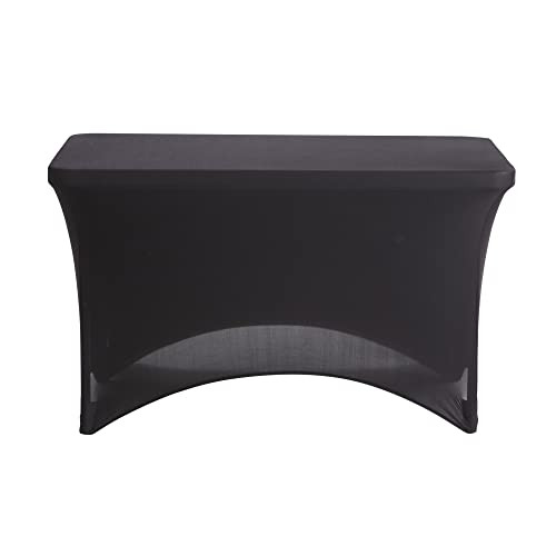 ICEBERG IGEAR STRETCH FABRIC TABLE COVER, FIT 4' TABLE, 24" W X 48"L - BLACK
