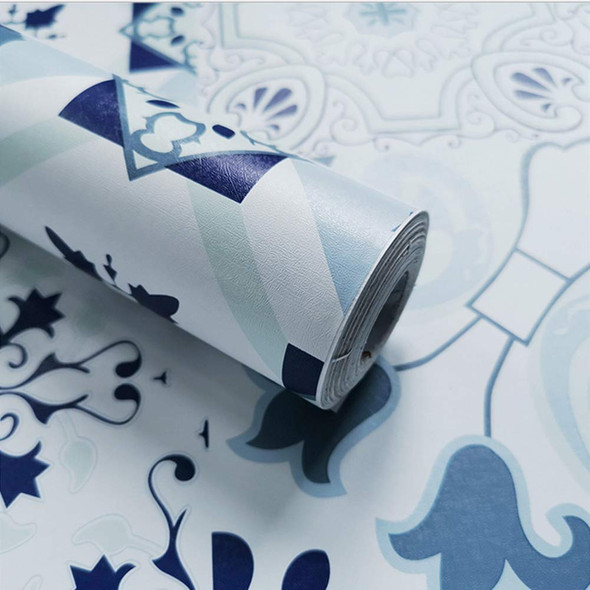 DWIND VINYL PEEL AND STICK WALLPAPER BLUE MOROCCAN - H1231 New