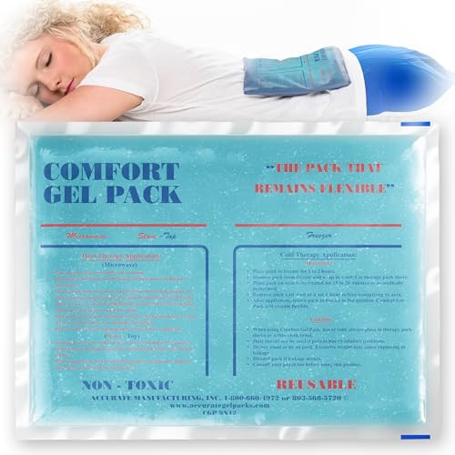 ACCURATE MANUFACTURING FLEXIBLE REUSABLE GEL PACKS FOR NECK, 9" X 12", BLUE New