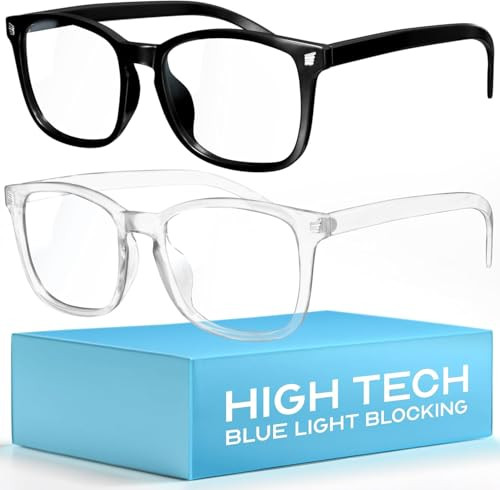 LIVHO High Tech Blue Light Glasses - Advanced Blue Light Blocking - BLACK/CLEAR
