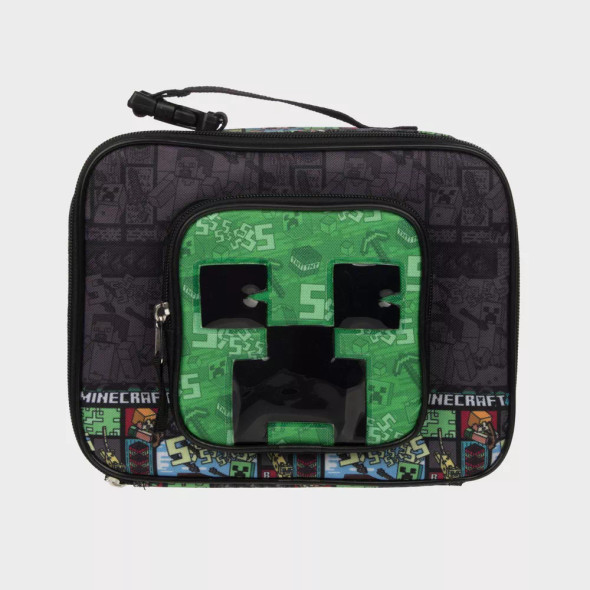 MINECRAFT LUNCH BAG - BLACK/GREEN