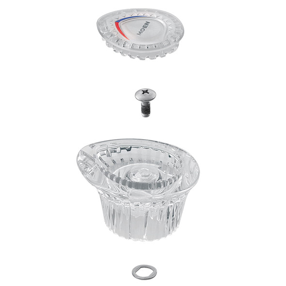 MOEN CHATEAU LAVATORY REPLACEMENT KNOB HANDLE KIT - CLEAR