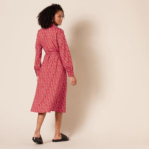 AEWM30357S24 Amazon Essentials Women's Georgette Long Sleeve Shirt Dress S