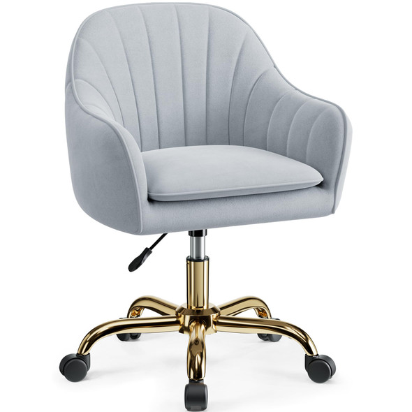 BESTERA VANITY CHAIR WITH WHEELS, P10J - GRAY
