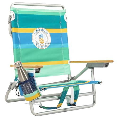 TOMMY BAHAMA Backpack Chair with Cooler and Cup Holder - STRIPE