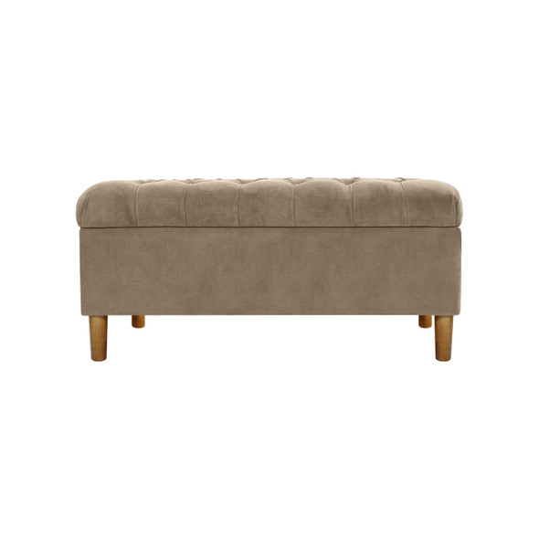 Homepop Home Decor | Tufted Ainsley Button Storage Ottoman Bench with Hinged Lid