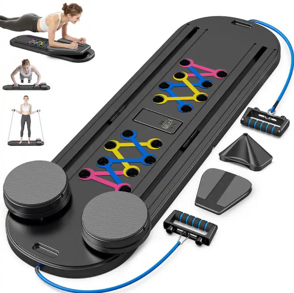 FED FITNESS PILATES BOARD PORTABLE PILATES REFORMER MACHINE - BLACK