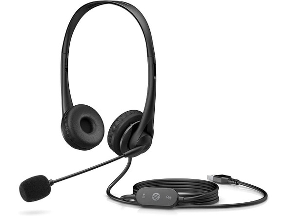 HP Stereo USB Headset G2 - Wired USB-A Headset - Black - 428H5AA