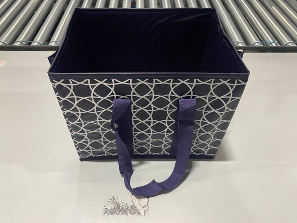 DURASACK GROCERY TOTE ALL-PURPOSE COLLAPSIBLE TOTES - DARK BLUE GEOMETRIC