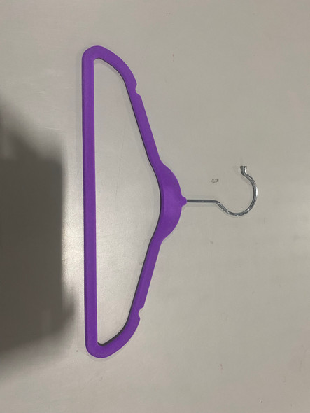 GENERIC FUZZY VELVET SMALL HANGERS WITH METAL HOOK 11" X 7" (3 PACK) - PURPLE