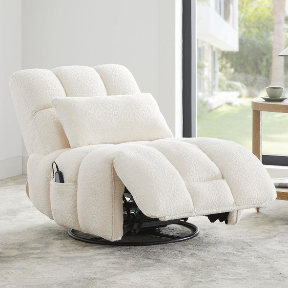 WATSON & WHITELY OVERSIZED POWER RECLINER CHAIR FOR ADULTS - CREAM