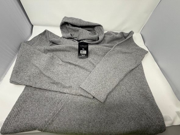 BLUE ICE MEN'S WAFFLE KNIT PULLOVER SWEATER HOODIE - SIZE: MEN XL - HEATHER GRAY New