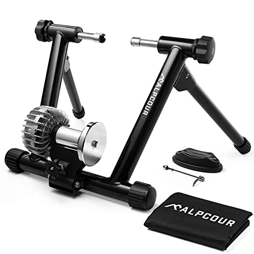 ALPCOUR FLUID BIKE TRAINER STAND INDOOR PORTABLE FOLDABLE BTSFBK - BLACK