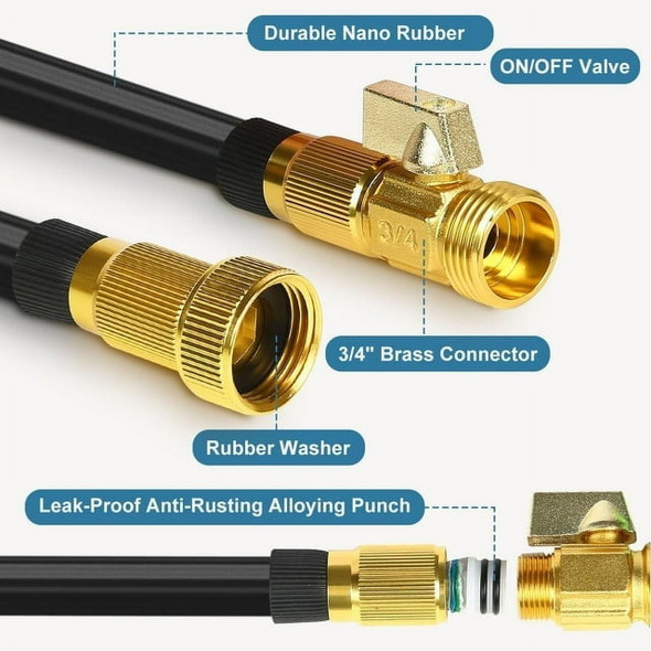 ABEDEN EXPANDABLE GARDEN LIGHTWEIGHT FLEXIBLE WATER HOSES 100FT - BLUE/BLACK