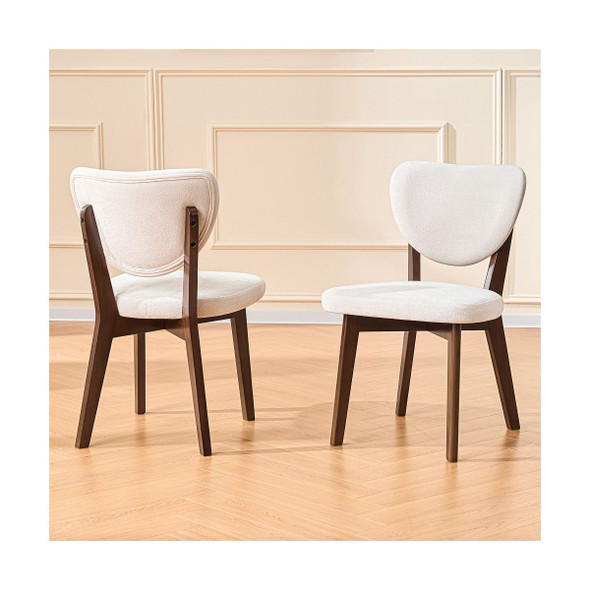 KERDOM - CLASSIC DINING CHAIRS 2PCS - BEIGE