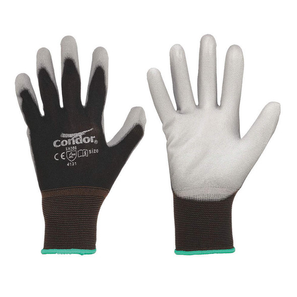 56JK Condor Coated Work Gloves, Knit, Nylon, 144 Pairs New