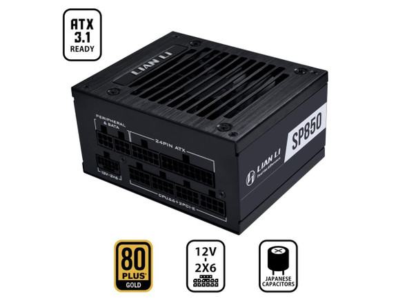 Lian Li SP850 Gold - 850 Watt SFX Form Factor Power Supply with Native 12V-2x6