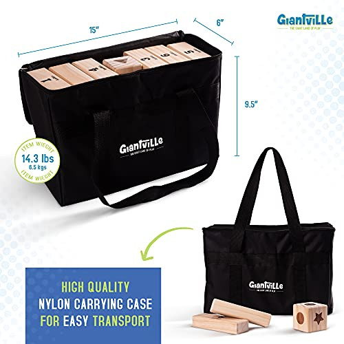 Giantville Giant Tumbling Timber Toy - Premium Pine Wood Life-Size Blocks Tower